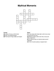 Mythical Moments crossword puzzle