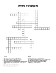 Writing Paragraphs crossword puzzle