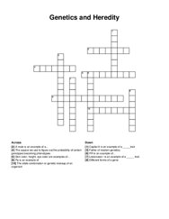 Genetics and Heredity crossword puzzle