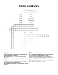 Career Vocabulary crossword puzzle
