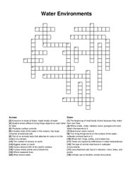 Water Environments crossword puzzle