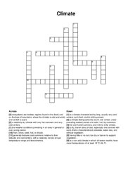 Climate crossword puzzle