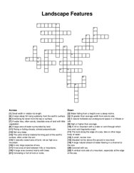 Landscape Features crossword puzzle