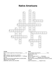 Native Americans crossword puzzle