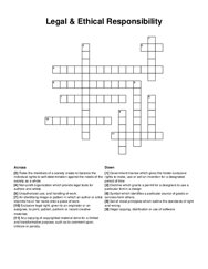 Legal & Ethical Responsibility crossword puzzle