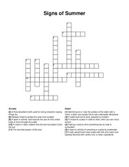 Signs of Summer crossword puzzle