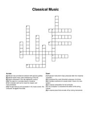 Classical Music crossword puzzle