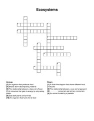 Ecosystems crossword puzzle