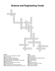 Science and Engineering Vocab crossword puzzle