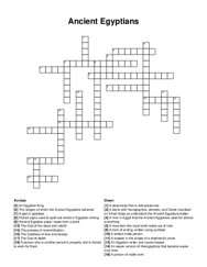 Ancient Egyptians crossword puzzle