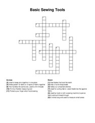 Basic Sewing Tools crossword puzzle