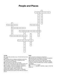 People and Places crossword puzzle