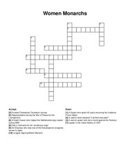 Women Monarchs crossword puzzle