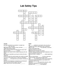 Lab Safety Tips crossword puzzle