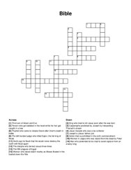 Bible crossword puzzle