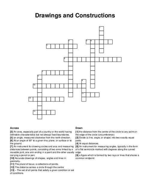 Drawings and Constructions Crossword Puzzle
