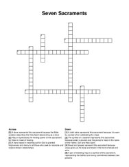 Seven Sacraments crossword puzzle