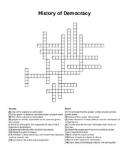 History of Democracy crossword puzzle