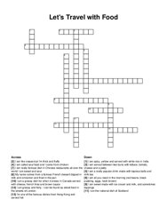 Lets Travel with Food crossword puzzle