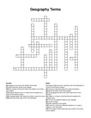 Geography Terms crossword puzzle