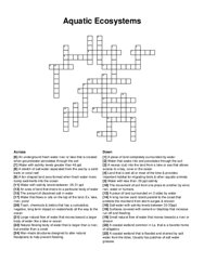 Aquatic Ecosystems crossword puzzle