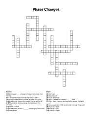 Phase Changes crossword puzzle