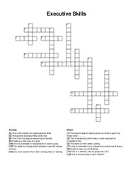 Executive Skills crossword puzzle