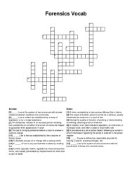 Forensics Vocab crossword puzzle