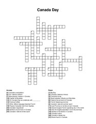 Canada Day crossword puzzle