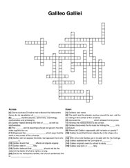 Galileo Galilei crossword puzzle