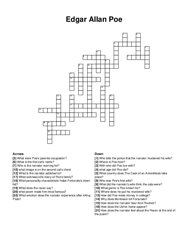 Edgar Allan Poe crossword puzzle