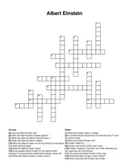 Albert Einstein crossword puzzle
