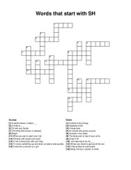 Words that start with SH crossword puzzle