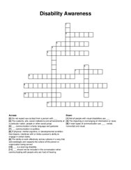 Disability Awareness crossword puzzle