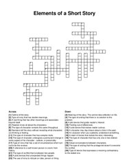 Elements of a Short Story crossword puzzle