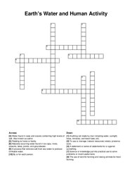 Earths Water and Human Activity crossword puzzle