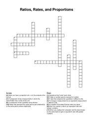 Ratios, Rates, and Proportions crossword puzzle