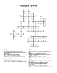 Nutrition Review crossword puzzle