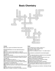 Basic Chemistry crossword puzzle
