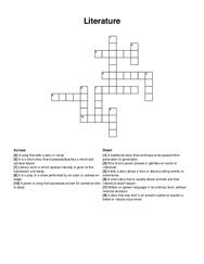 Literature crossword puzzle