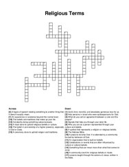 Religious Terms crossword puzzle