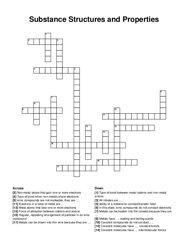 Substance Structures and Properties crossword puzzle