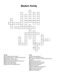Modern Family crossword puzzle