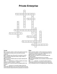 Private Enterprise crossword puzzle