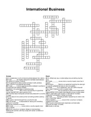 International Business crossword puzzle