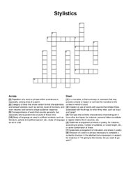 Stylistics crossword puzzle