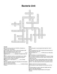 Bacteria Unit crossword puzzle