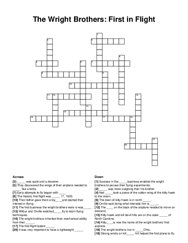 The Wright Brothers: First in Flight crossword puzzle