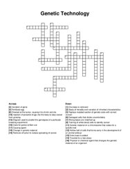 Genetic Technology crossword puzzle