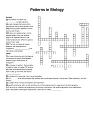 Patterns in Biology crossword puzzle